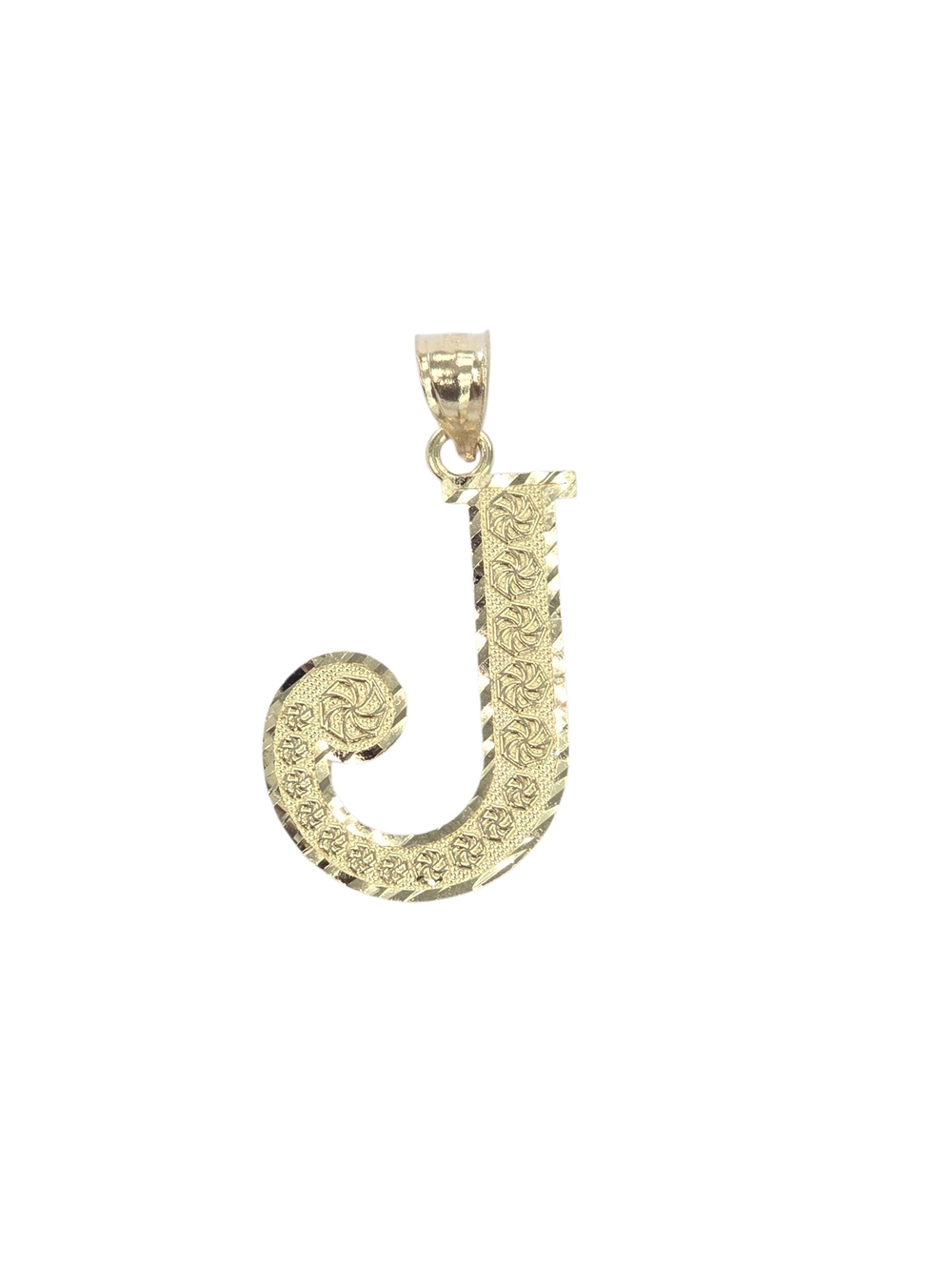 10kt Real Gold Initial J Necklace Charm Pendant